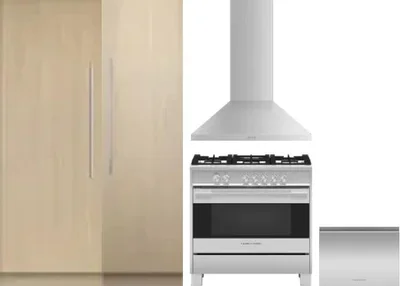 5 Piece Package Includes Refrigerator, Freezer, Range, Hood And Dishwasher